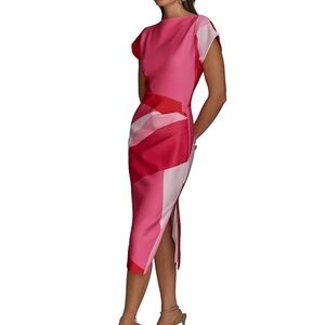 Elegant Pink and Red Women's Dress